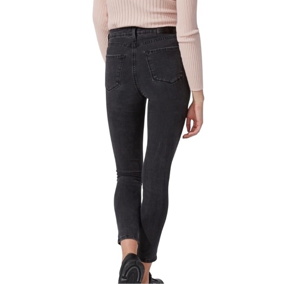 FRANK And Oak Debbie Skinny Ankle Crop Denim Jeans Washed Black - Picture 2 of 15